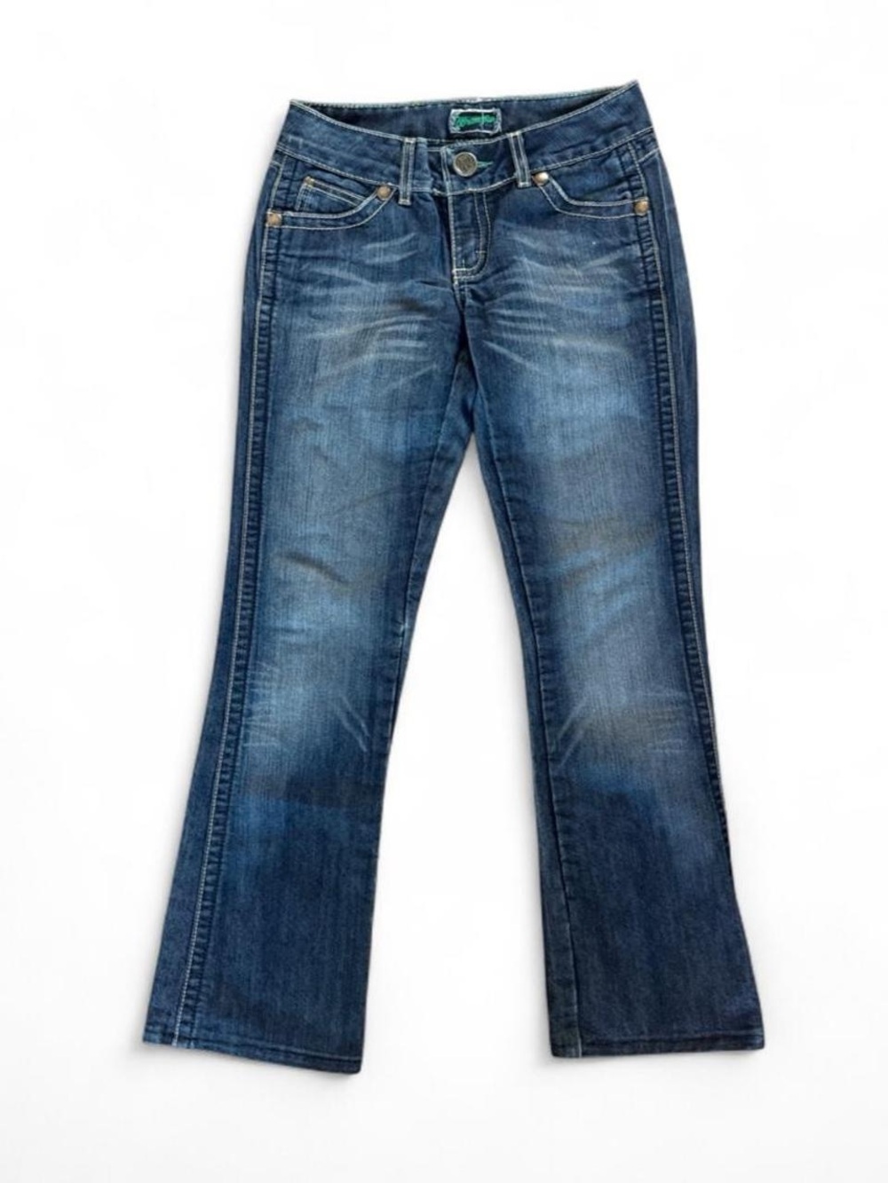 Low Rise Wrangler Bootcut Jeans Medium Wash Denim - Size 1